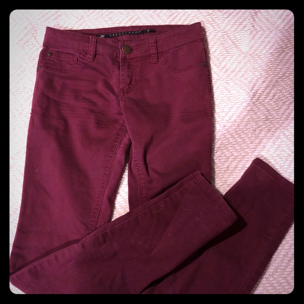 Maroon skinny pants